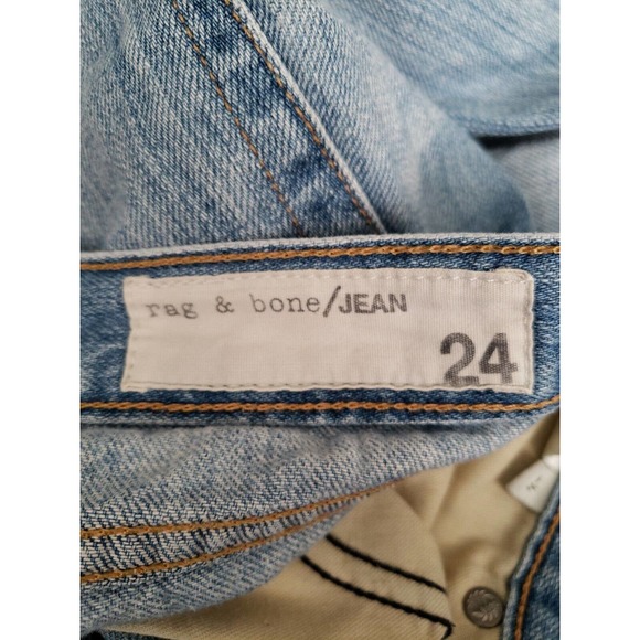 Rag & bone Boyfriend Moss Wholes Distressed Jeans Women's Sz 24 Whiskered (j - Picture 2 of 8